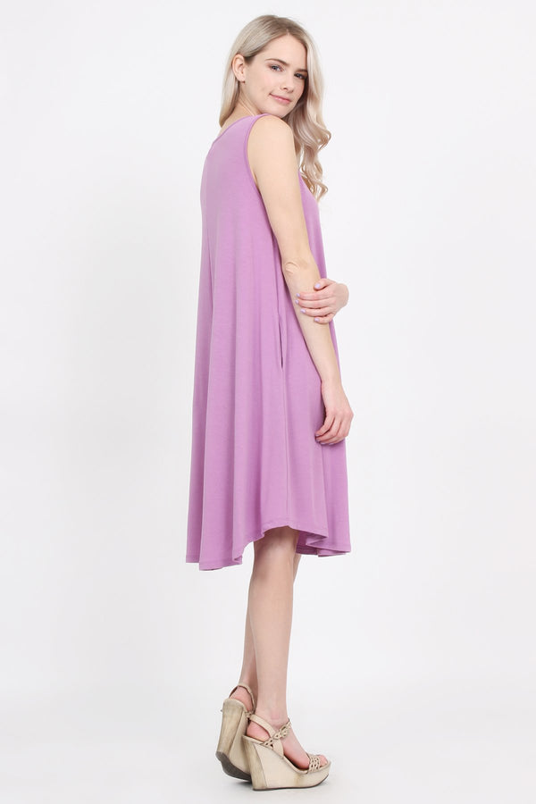 Sleeveless Pocket Swing Dress