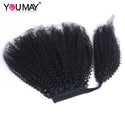 Afro Kinky Curl Drawstring Ponytail Human Hair Ponytail for Black Women Clip in Hair Extensions Human Hair Wrap Ponytails YouMay