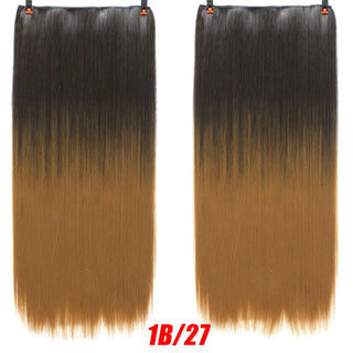 Buy 4 AOSIWIG 24inch 5 Clipsins Straight Hair Extentions Clip in on Hair Extension Black to Red Ombre Hairpiece Synthetic