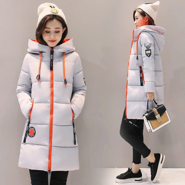 Parka Women 2022 Winter Jacket Women Coat Hooded Outwear Female Parka Thick Cotton Padded Lining Winter Female Basic Coats Z30