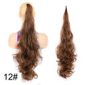 32inch Synthetic PonyTail Long Layered Flexible Wrap Around Fake Tail Hair Extensions Natural Curly Hairpiece for Women