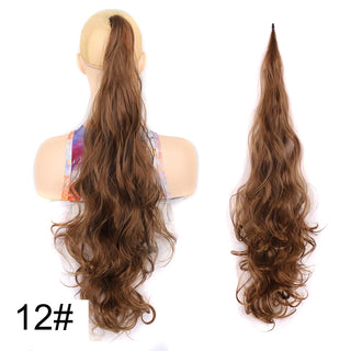 Buy 12 32inch Synthetic PonyTail Long Layered Flexible Wrap Around Fake Tail Hair Extensions Natural Curly Hairpiece for Women