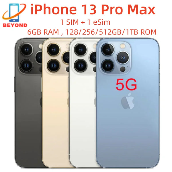 Apple iPhone 13 Pro Max 128/256/512gb/1tb ROM 6.7" Genuine Super Retina OLED 6GB RAM Unlocked A15 IOS Face ID NFC 98% New Phone