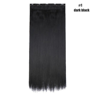 Buy dark-black BENEHAIR Synthetic Clip in Hair Extension Long Straight Hair Piece Clip Hair Red Pink Purple Grey Hairpiece Fake Hair for Women