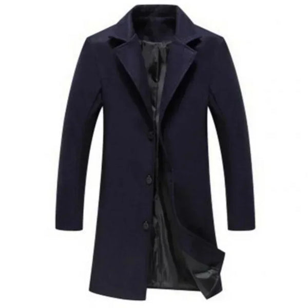 Single Breasted Lapel Wool Blend Coat