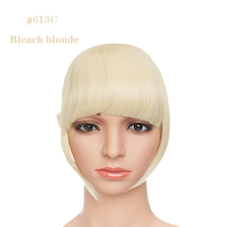 Buy bleach-blonde BENEHAIR Fake Bangs Synthetic Blunt Bang Clip in Hair Extension Women Blunts Fringe Hair Black Brown Bangs 2 Clips In