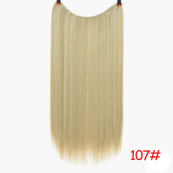 LUPU Synthetic Hair Extensions Invisible Fash Line No Clips in Hairpieces Natural Secret Wire Fake Hair High Temperture Fiber