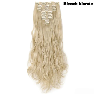 Buy bleach-blonde HAIRRO 17&quot; Women  16 Clips Long Straight Synthetic Hair Extensions Clips in High Temperature Fiber Black Brown Hairpiece