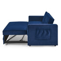 Loveseats Sofa Bed With Pull-Out Bed,Adjsutable Back and Two Arm Pocket,Blue (54.5"x33"x31.5")