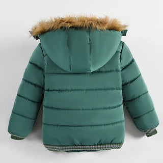 Buy green Boys Jacket for Children Coats 2023 Autumn Winter Jackets Kid Warm Hooded Zipper Outwear Coat for Boy Clothes Costume 2 3 4 5 6Y