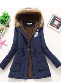 New Winter Military Coats Women Cotton Wadded Hooded Jacket Medium-Long Casual Parka Thickness  XXXL Quilt Snow Outwear