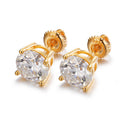 Local US Stock Luxury 7.5mm 1.5ct Women  White Gold Plated 925 Sterling Silver  VVS Moissanite Stud Earrings