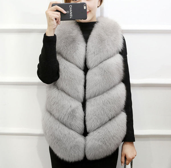 Faux Fur Sleeveless Vest Winter Thick Coats Women 2022 New Fashion Casual Jacket Warm Slim  Outerwear Women Winter Vest