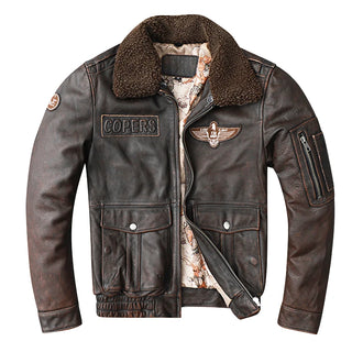 Buy size-small1 CC SHop Best.Brand New Winter warm.Classic G1 Style Mens Leather Jacket,vintage Cowhide Jacket,Plus Man Winter Leather Cloth