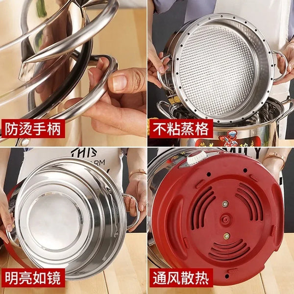 Electric Boiler Hot Pot Stainless Steel Multi-Function Electric Energy Saving Original Cooking Pot Food Steamer