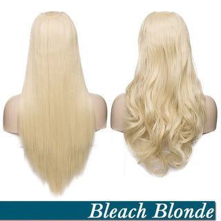 Buy bleach-blonde HAIRRO Clip in Hair Extension U Part Natural Hair Straight Long Blonde Black False Hair Piece Synthetic Hairpiece Heat Resistant