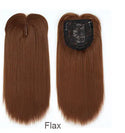 14inch Straight Synthetic Blonde Hair With Bangs for Women Clip-In One-Piece Hair Extension High Temperature Fiber