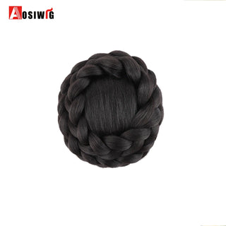 Buy 5 AOSI Hair Braided Clip in Hair Bun Chignon Hairpiece Donut Roller Bun Hairpiece Hand Knitting Braid Synthetic Chignon