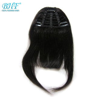 BHF Human Hair Bangs 8inch 20g Front 3 Clips in Straight Remy Natural Human Hair Fringe All Colors