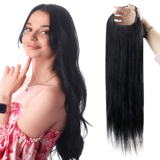 Buy 1 Full Shine Half Wig Clip in One Piece  U Part Wig Extensions Ombre Color 100% Machine Remy Hair Straight Human Hair Extensions