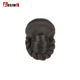 Buy 3 AOSI Hair Braided Clip in Hair Bun Chignon Hairpiece Donut Roller Bun Hairpiece Hand Knitting Braid Synthetic Chignon