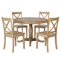 Modern Dining Table Set for 4,Round Table and 4 Kitchen Room Chairs,5 Piece Kitchen Table Set for Dining Room,Dinette,Br