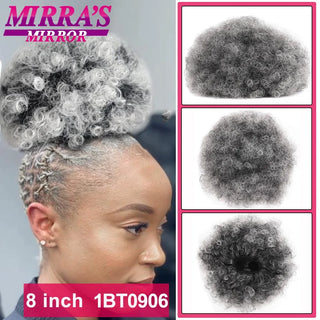 Buy fbbzt01-1bt0906 Afro Puff Drawstring Ponytail Extension Synthetic Kinky Curly Ponytail Hair Chignon Dreadlock Buns Afro Puff for Black Women