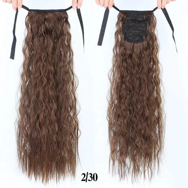 LUPU Synthetic Drawstring Ponytail 18 Inches Long Afro Curly Hair Extensions Hairpieces Pony Tail Fake Hair Heat Resistant