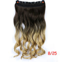 AOSIWIG 24inch 5 Clipsins Straight Hair Extentions Clip in on Hair Extension Black to Red Ombre Hairpiece Synthetic