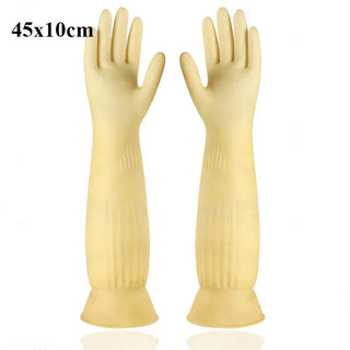 Buy yellow-l 35/45/55cm Black Gloves Heavy Duty Rubber Gloves Acid Alkali Resistant Chemical Work Safety for Industry Labor Protective Glove