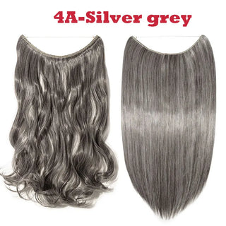 Buy 4a-silver-grey HAIRRO 20 Inches Wave Hair Extensions No Clip in Ombre Blonde Black Hair Synthetic Natural Hidden Secret False Hair Piece