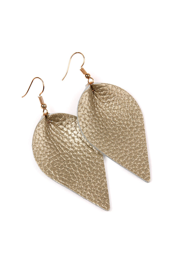 Teardrop Shape Genuine Leather Earrings