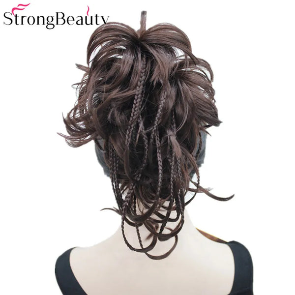 StrongBeauty Synthetic DIY Hair Red Blonde Brown Black Braid Drawstring Ponytail Clip in/on Hair Extensions Hairpieces 17Colors