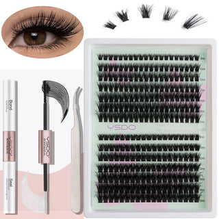 Buy 14p80d100d-set Fake Eyelashe Clusters Lash Bond and Seal Makeup Tools Mix DIY Lower Lashes Extension Kit Tweezers Waterproof False Lashes Set