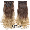 Leeons 16Clips Long Straight Synthetic Clip on Hair Extensions Cheveux Clip Naturel High Temperature Fiber Black Brown Hairpiece