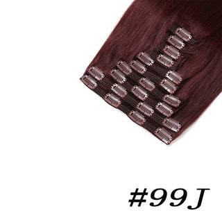 Buy 99j Lovevol  Burgundy Wine Clip in Hair Extensions Real Human Hair 10pcs Real Hair Extension Clip Full Head Soft Natural Extensions