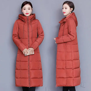 Buy bean-paste-color 2024 Women&#39;s Winter Coats Long Section Warm Down Basic Jacket Coat Fashion Slim Outwear Female Korean Large Size Jackets M-6xl