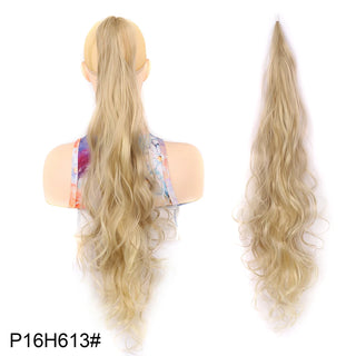 Buy p16-613 32inch Synthetic PonyTail Long Layered Flexible Wrap Around Fake Tail Hair Extensions Natural Curly Hairpiece for Women