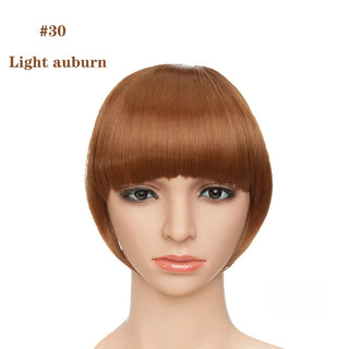 Buy light-auburn BENEHAIR Fake Bangs Synthetic Blunt Bang Clip in Hair Extension Women Blunts Fringe Hair Black Brown Bangs 2 Clips In