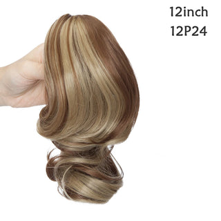 Buy 12p24 BENEHAIR Synthetic Hair Bun Claw Ponytail Clip in Hair Extensions Fake Hair Hairpiece for Women Ponytail Hair Wavy Messy Bun