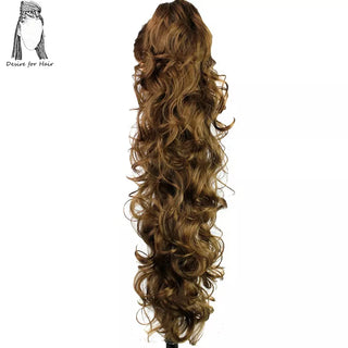 Desire for Hair 30 Inch Long Curly Claw Clip Ponytail Heat Resistant Synthetic Hairpieces Fake Hair Extensions