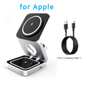 Travel 3 in 1 Magnetic Wireless Charger Foldable Stand Dock for IPhone 15, 14, AirPods,iwatch for Apple / for Samsung Galaxy S23