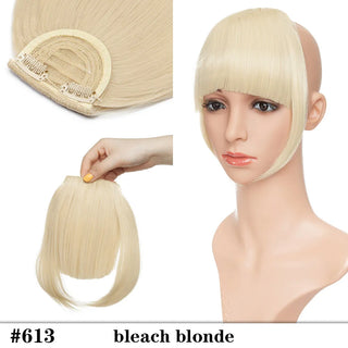 Buy bleach-blonde HAIRRO 8&quot; Short Synthetic Bangs Heat Resistant Hairpieces Hair Women Natural Short Fake Hair Bangs Hair Clips on Bangs 24 Colors