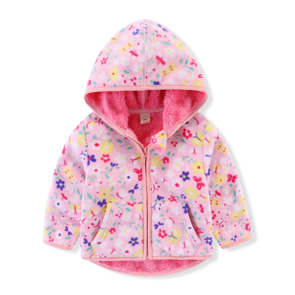 Jumping Meters New Girls Outwears Fleece for Winter Autumn Baby Jackets Coats Flowers Kids Girls Jacket