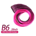 AIYEE Hair Extensions Pure RainBow Hairpiece Clip in Hair Piece Synthetic Long Straight Ombre Pink Red Rainbow Hair Piece