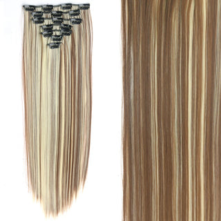 Buy 12h613 22Inch Long Straight Wavy Hair Extension 7Pcs/Set 16 Clips High Tempreture Synthetic Hairpiece Clip in Hair Extensions