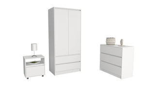 Beloit 3 Piece Bedroom Set, White