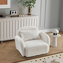 Living Room Furniture Lazy Sofa Chair Teddy Fabric White