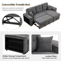 Reversible Sleeper Sectional Sofa Bed With Side Shelf and 2 Stools,Pull-Out L-Shaped Sofa Bed,Corner Sofa-Bed With Stora