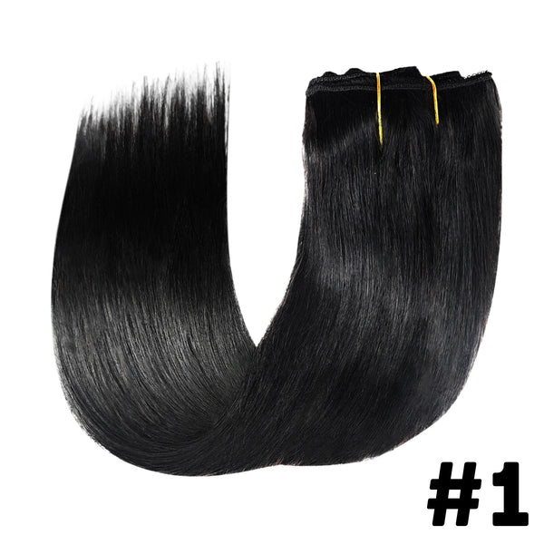 Straight Clip in Extensions Human Hair Brazilian Clip in Natural Black Color Clip Ins Remy Hair for Women Clip in Extension 120G